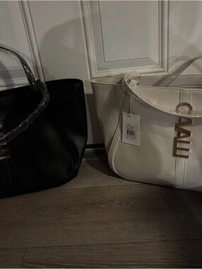 Cavalli Class Ivory Tote with Gold Logo Charm